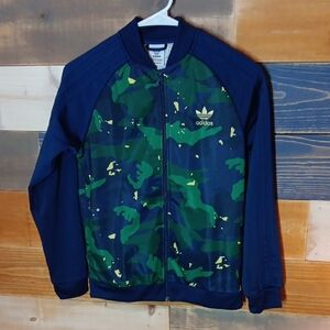 Adidas Primegreen Jacket Boy Kids Juniors  11-12 M Blue Camo